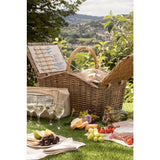 Two Lidded Fitted 4 Person Picnic Antique Wash Willow Basket Hamper - Willow and Avon