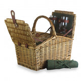 2 Person Willow Butterfly Lidded Fitted Wicker Picnic Hamper Basket Cutlery Glasses - Willow and Avon