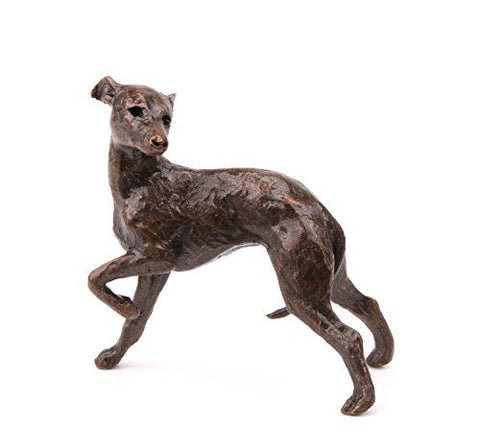 Butler & Peach Detailed Small Hot Cast Solid Bronze Dog Whippet - Willow and Avon