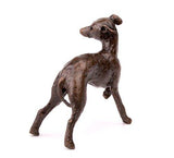 Butler & Peach Detailed Small Hot Cast Solid Bronze Dog Whippet - Willow and Avon