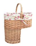 Double Steamed Willow Wicker Rose Lined Stair Basket