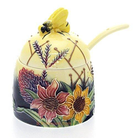 Old Tupton Ware Summer Bouquet Design Honey Pot & Spoon TW1360