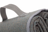 Picnic Travel Rug Grey Tweed Fleece Waterproof Backing Blanket