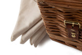 4 Person Classic Wicker Fitted Picnic Basket Hamper inc. Cutlery Blanket Plates