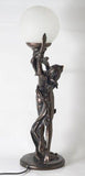 Art Deco Style Bronze Lighting Nude Stretching Lady Table Lamp - Willow and Avon