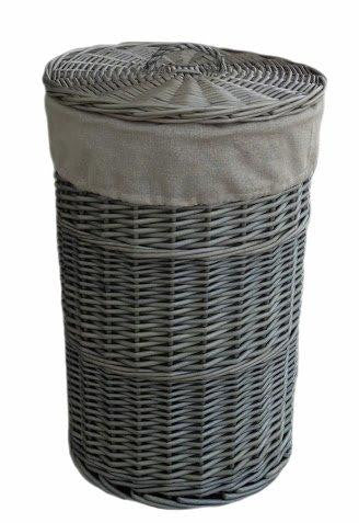 Small, Antique Wash Wicker Laundry / Linen / Washing Round Basket - Willow and Avon
