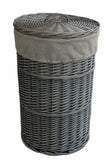Small, Antique Wash Wicker Laundry / Linen / Washing Round Basket - Willow and Avon