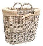 Luxury,modern, Quality, Robust, Oval Wicker Log Basket. Removable Hessian Lining - Willow and Avon